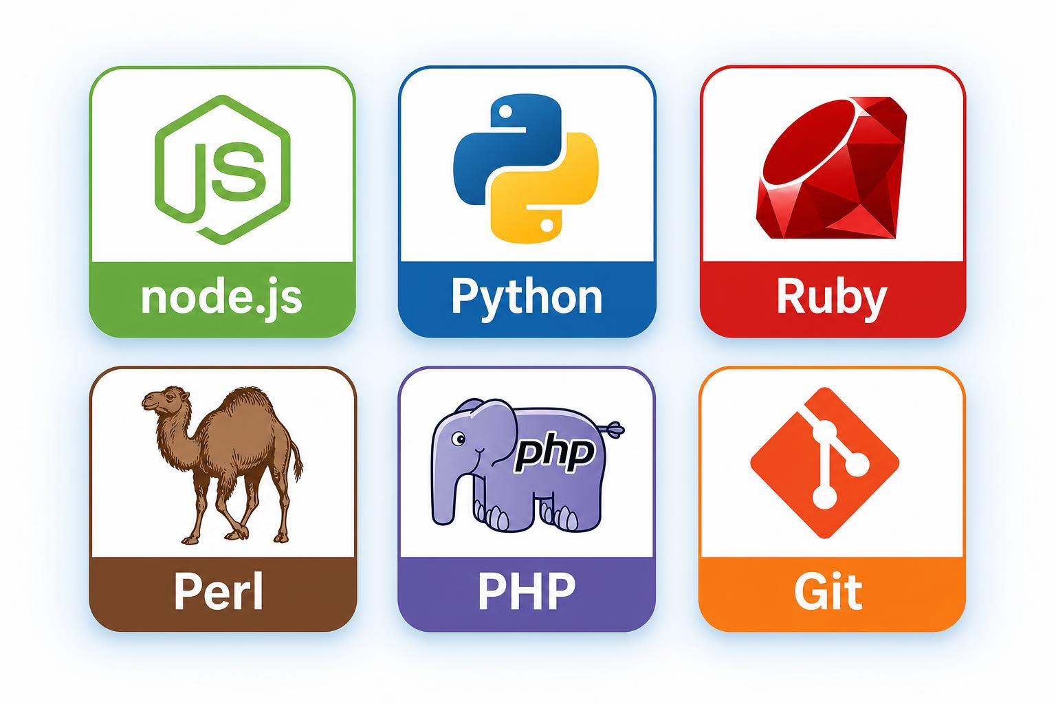 Multi-language hosting stack