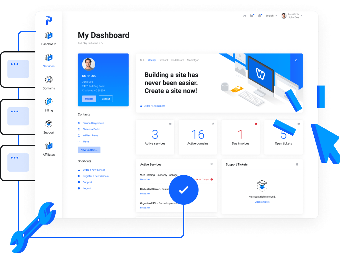 PawnHoster control panel dashboard